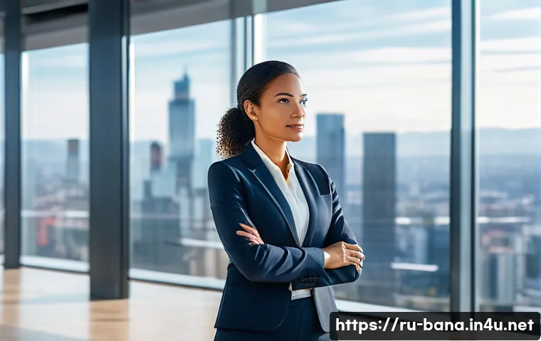 비즈니스 애널리스트 실무 경험 - **Prompt**: A diverse female business analyst, in her mid-30s, dressed in a sharp business suit, sta...