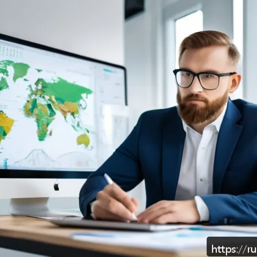 비즈니스 애널리스트 자격증 선택 - A professional business analyst in a modern office setting, focused on a laptop screen displaying co...